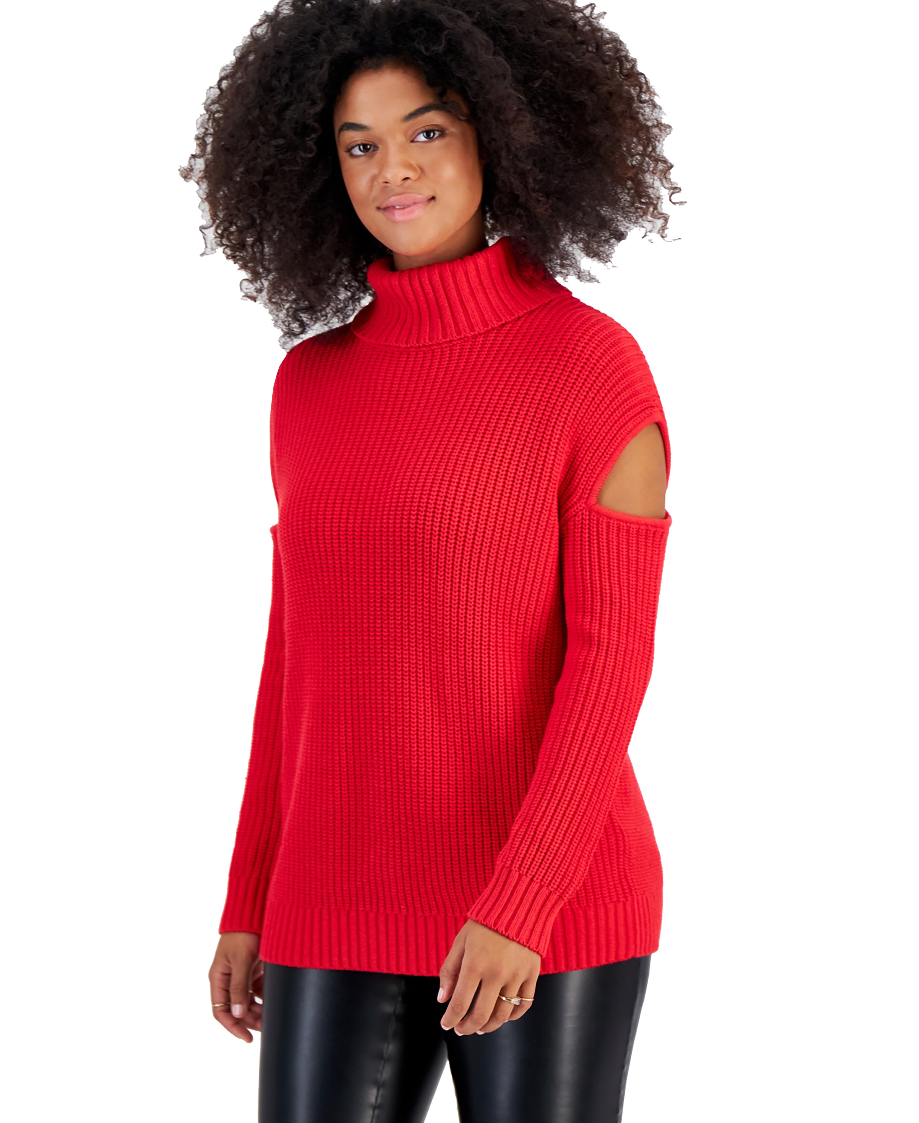 Women's Turtleneck Cutout Sweater