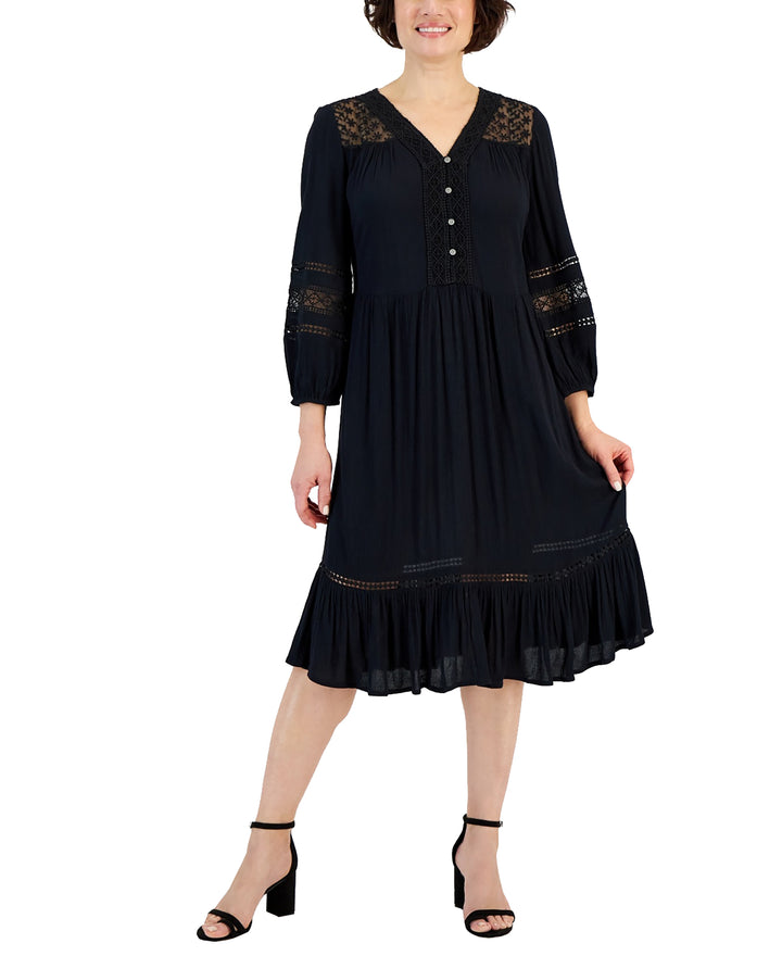 Petite Lace-Trim Dress