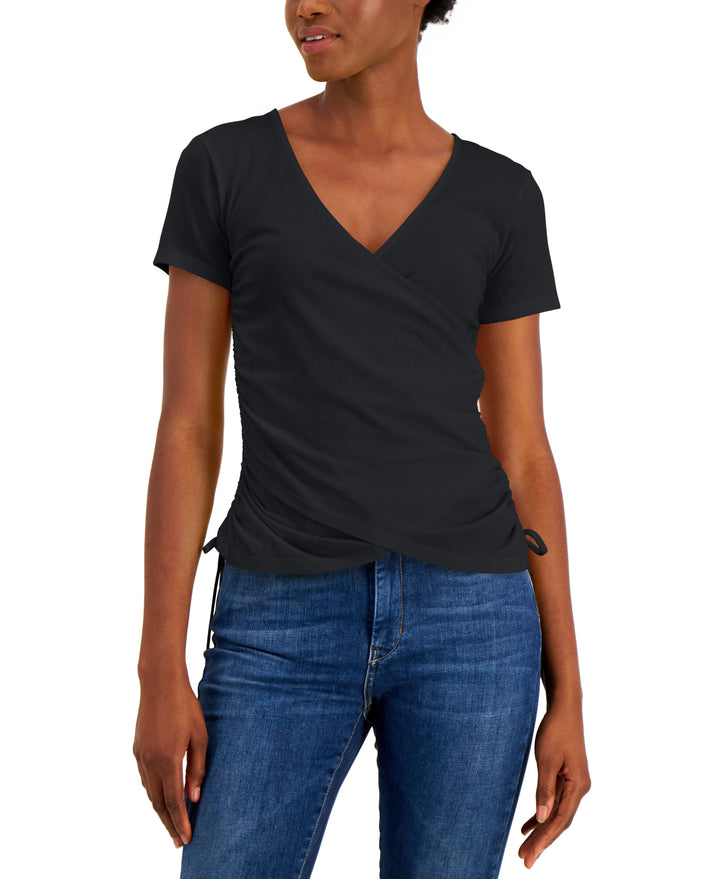 INC International Concepts Surplice Side Tie T-Shirt