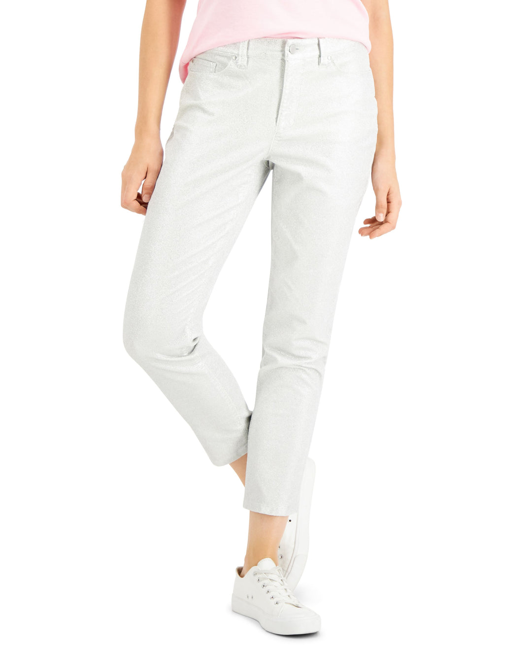 Charter Club Foil Printed Skinny Leg Ankle Jeans