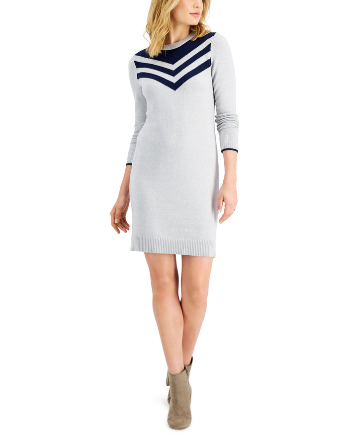 Charter Club Chevron Neck Sweater Dress