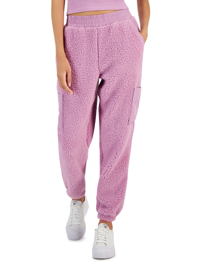 Juniors' Sherpa Cargo Jogger Pants