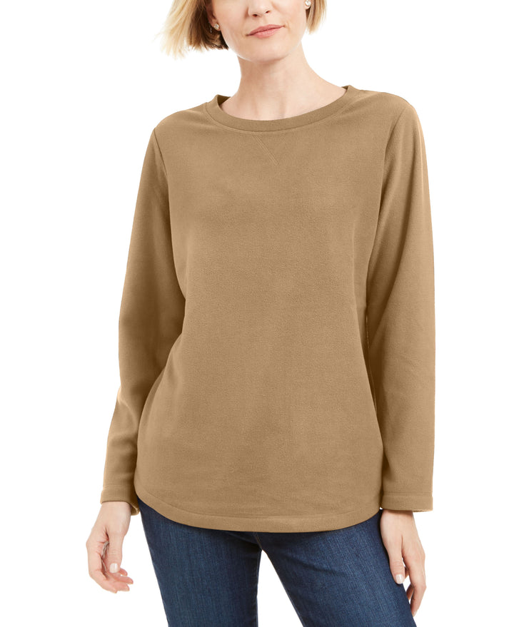 Karen Scott Petite Microfleece Pullover Sweatshirt