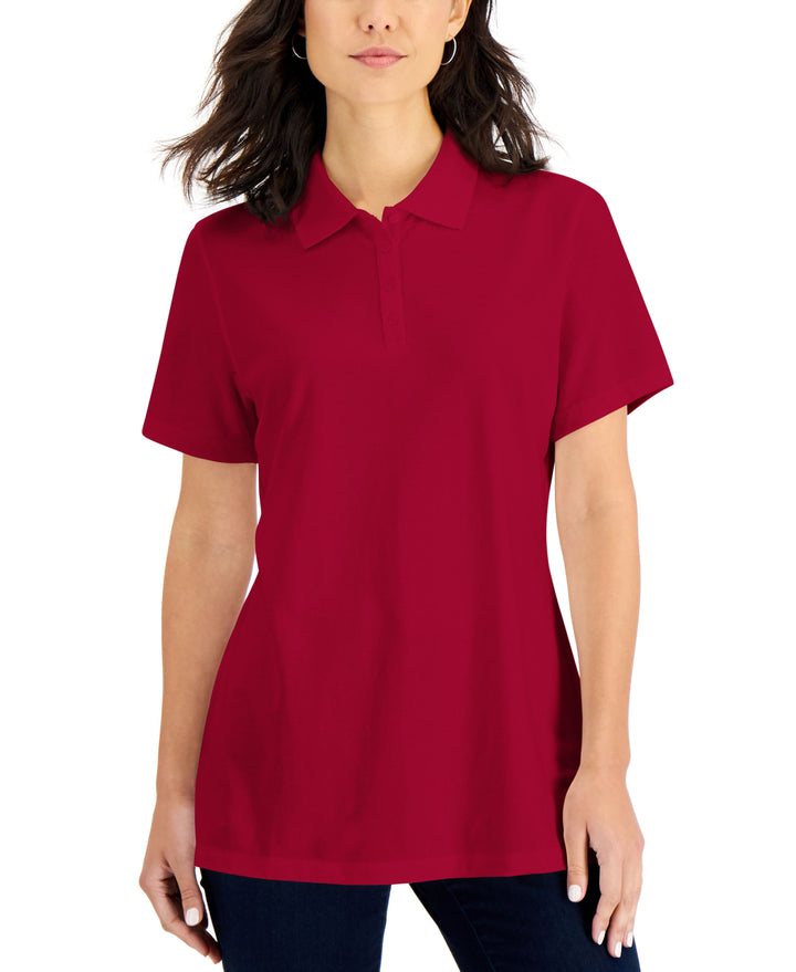 Karen Scott Petite Pique Polo Shirt