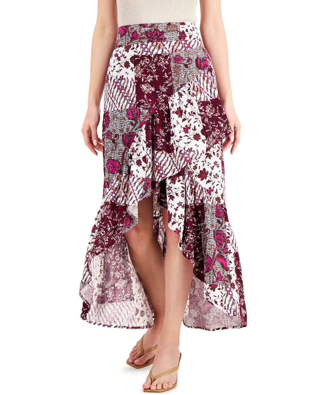 INC International Concepts Printed Tiered Skirt