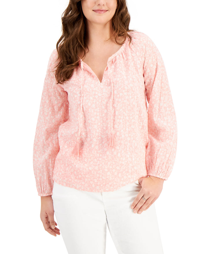 Style & Co Cotton Tassel Tie Top