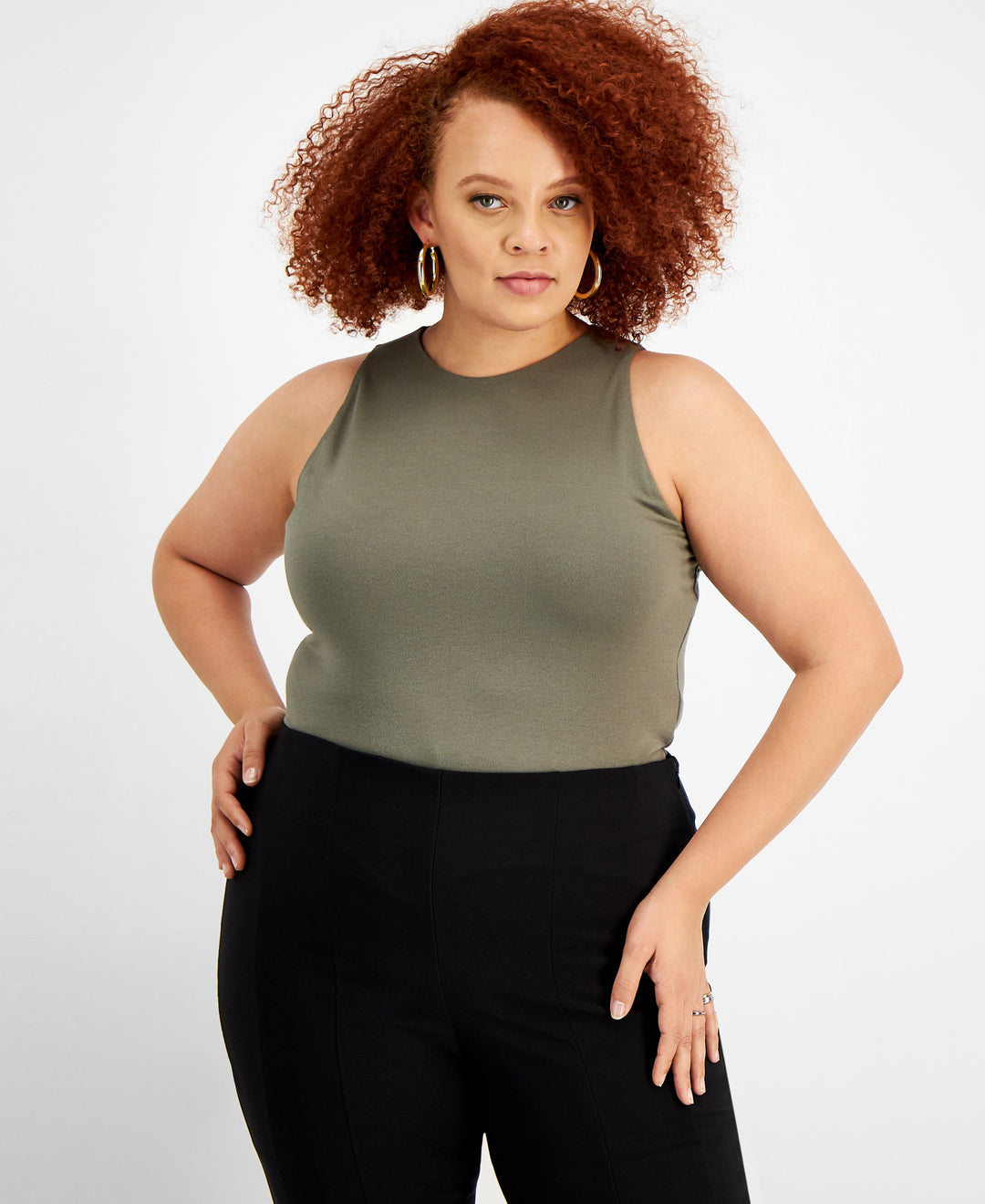 Bar III Trendy Plus Size Bodycon Tank Bodysuit