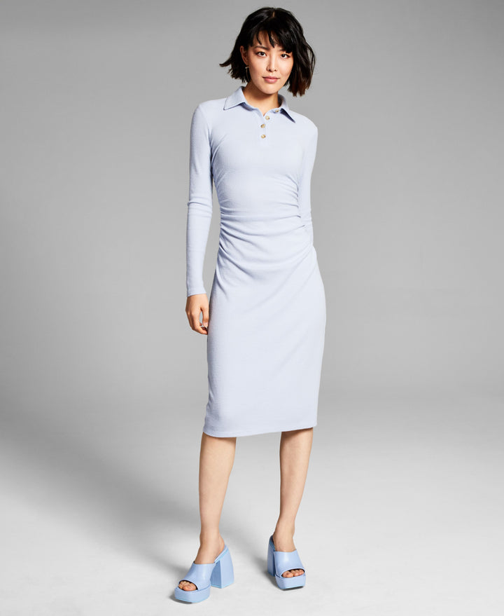 Now This Womens Ruched Polo Dress