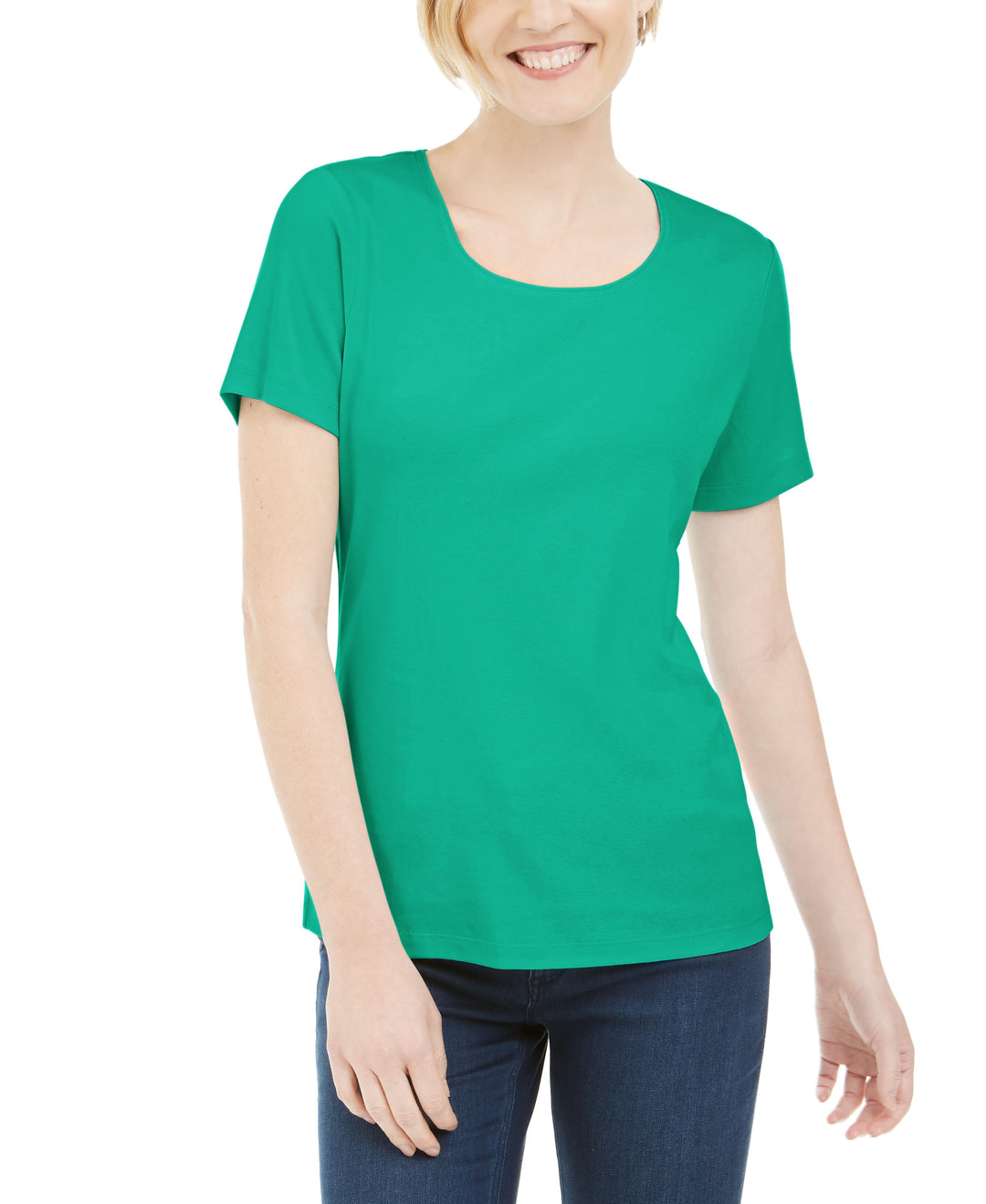 Short Sleeve Scoop Neck Top