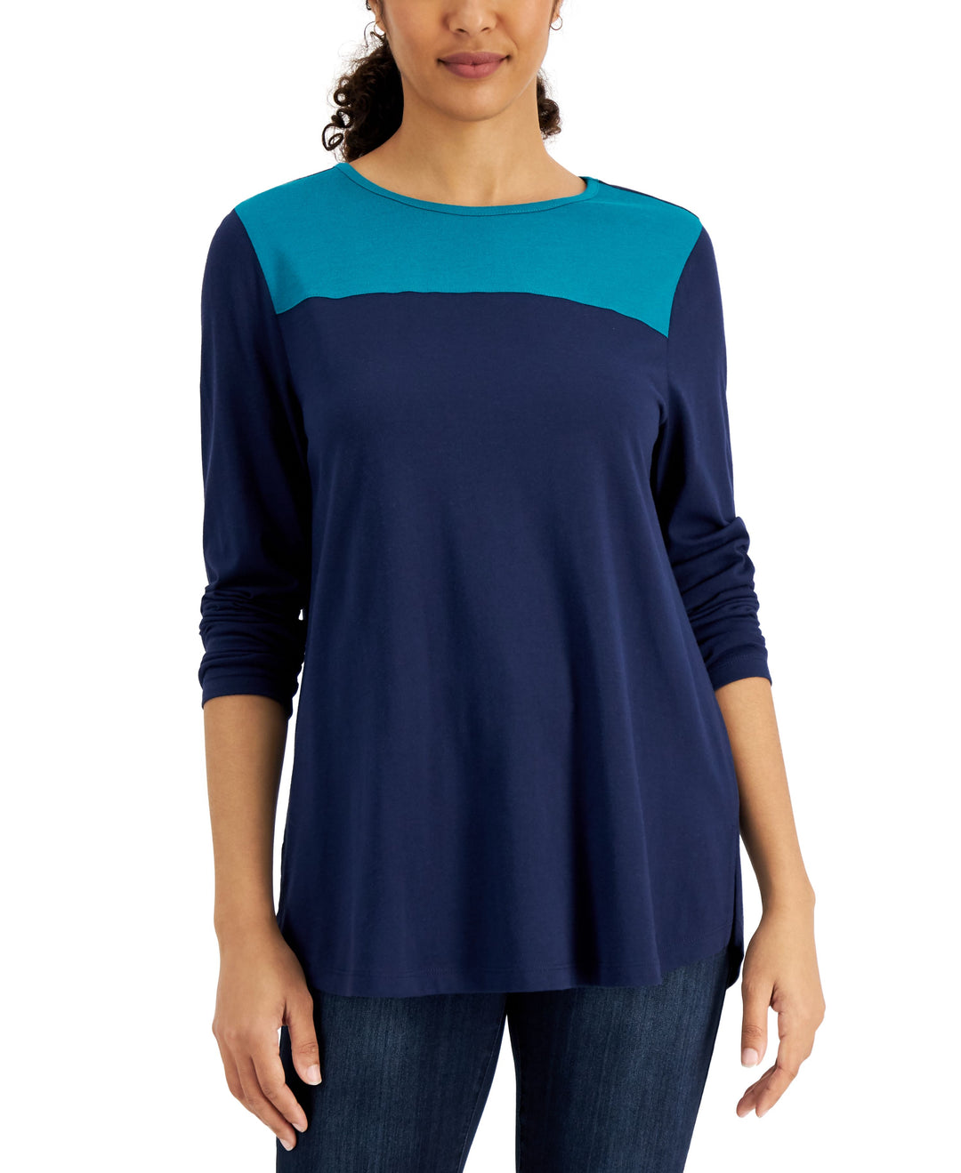 Karen Scott Colorblocked Fleece Tunic