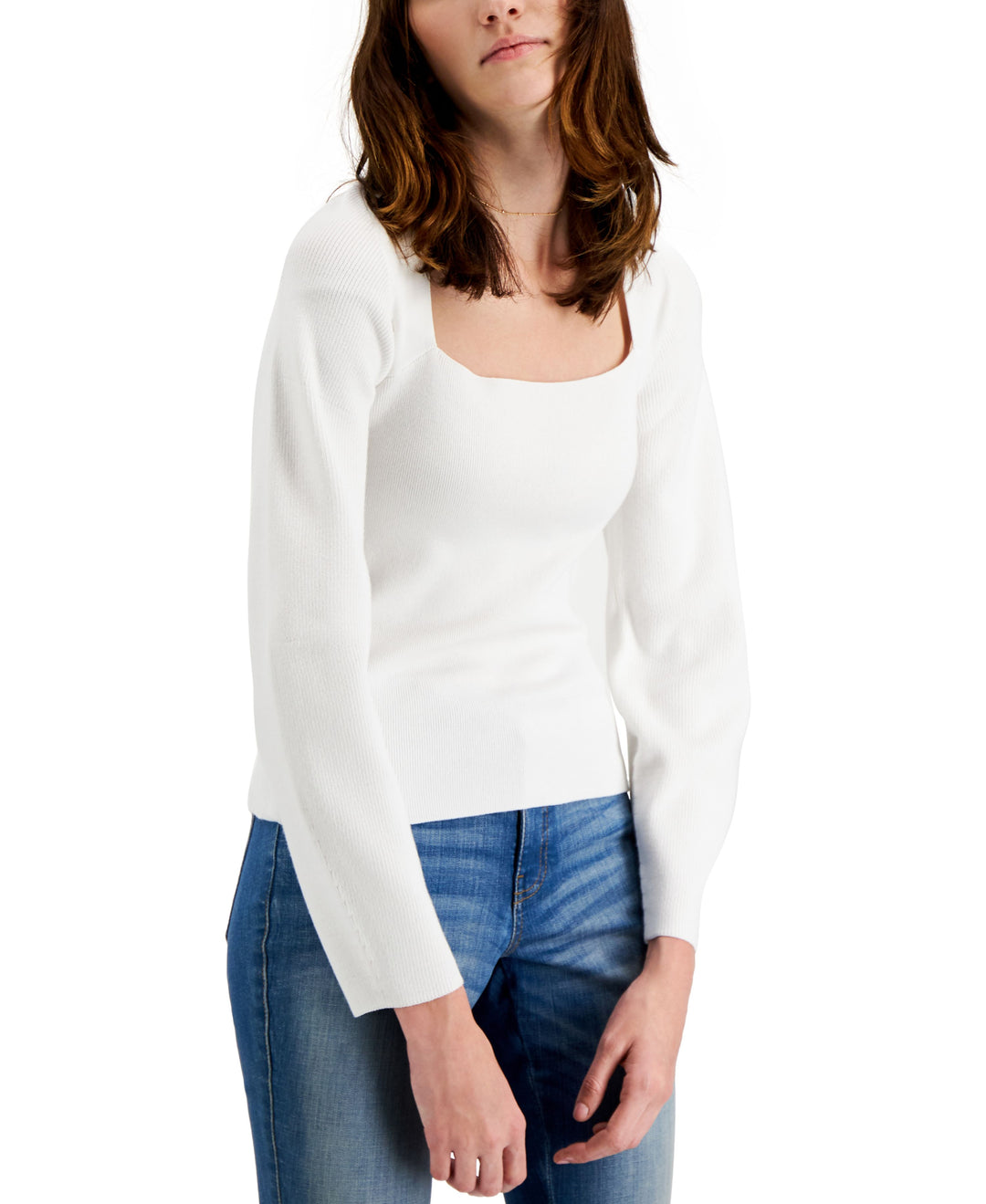 INC International Concepts Ribbed Square Neck Sweater