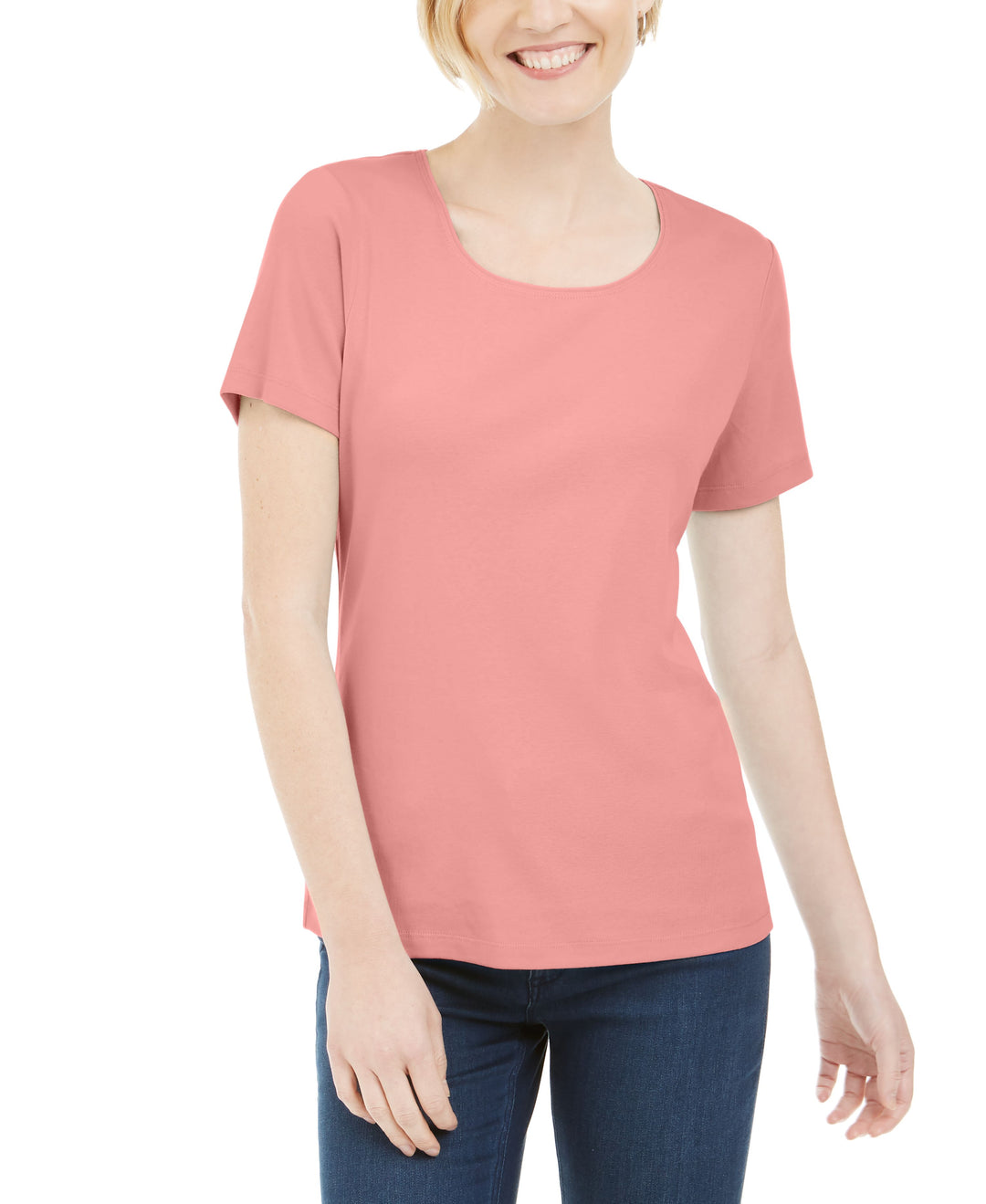Short Sleeve Scoop Neck Top