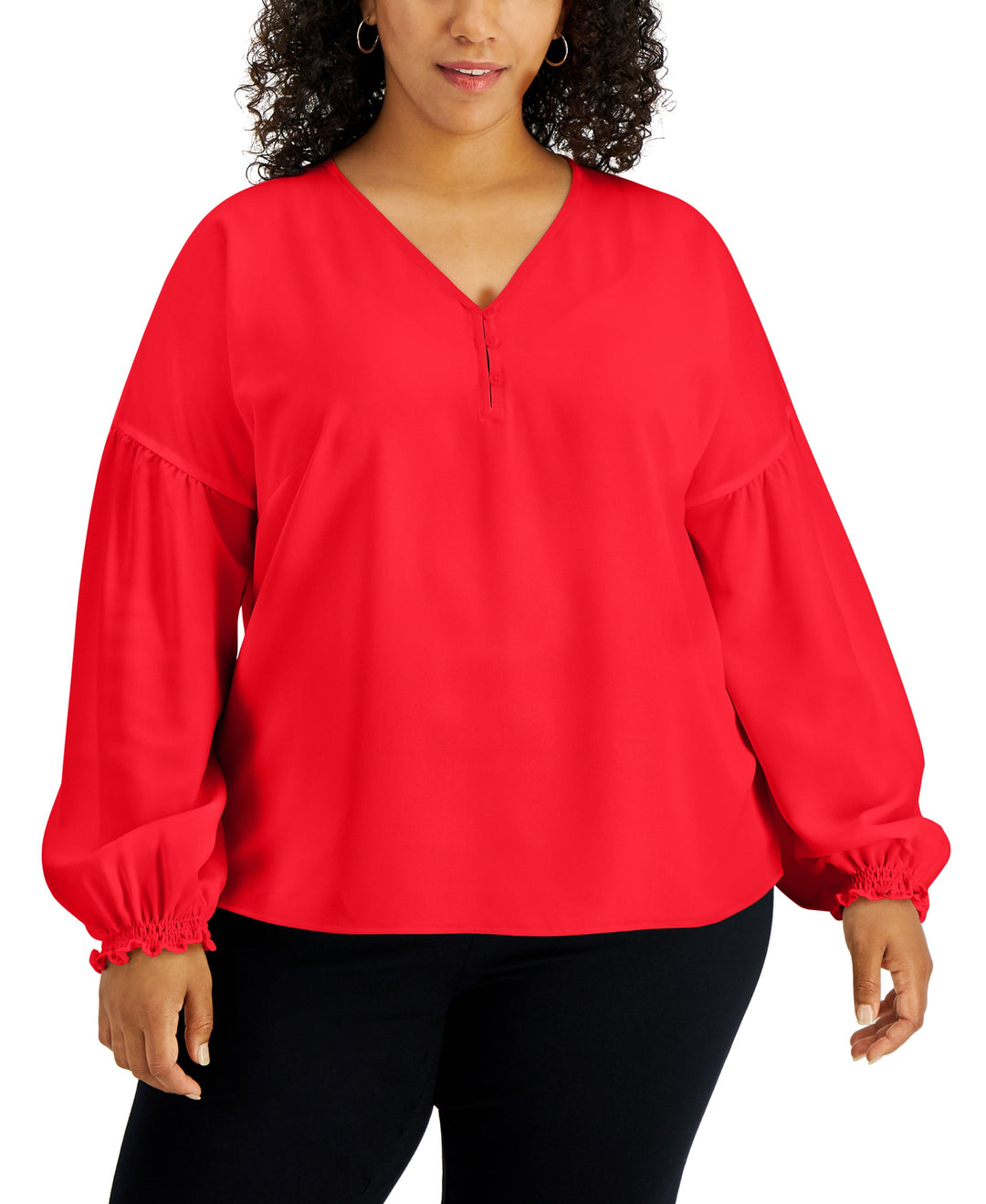 Alfani Plus Size Puff Sleeve Blouse