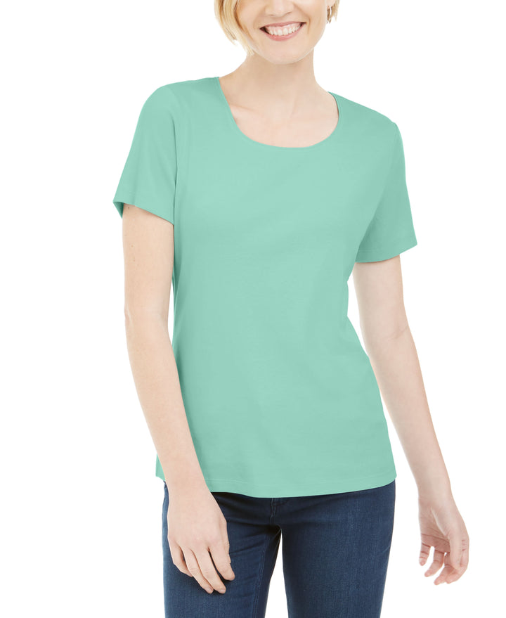 Short Sleeve Scoop Neck Top