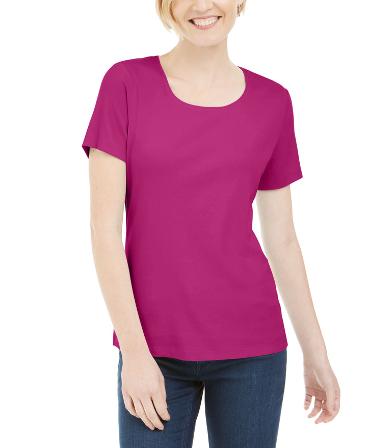 Short Sleeve Scoop Neck Top