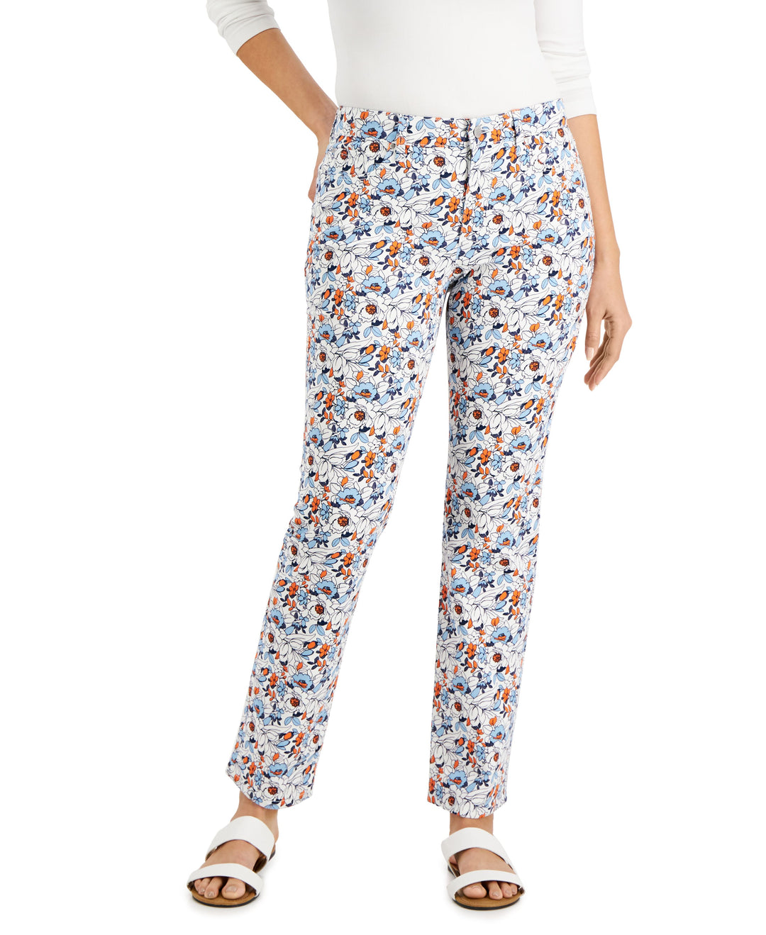 Charter Club Lexington Geo-Print Straight-Leg Jeans