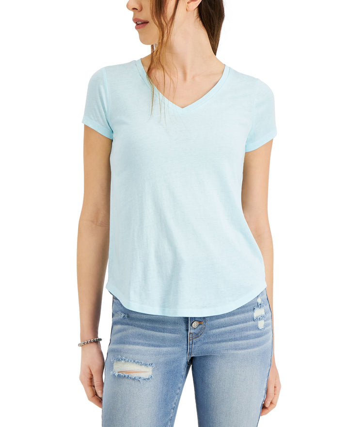 Style & Co Petite Burnout V Neck T-Shirt