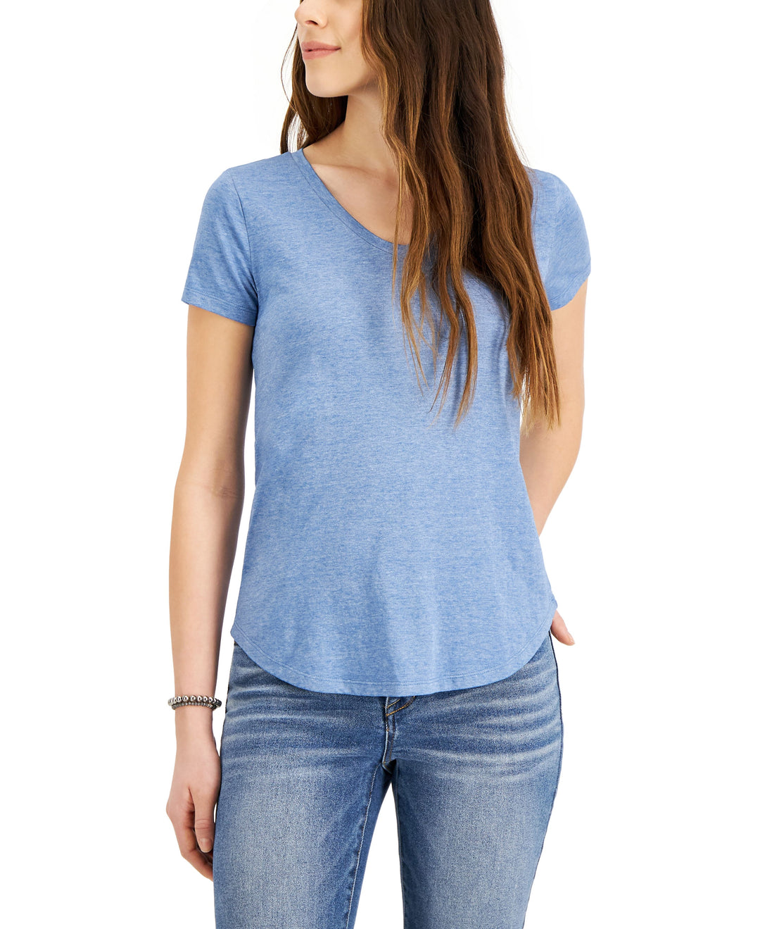 Style & Co Burnout V Neck T-Shirt