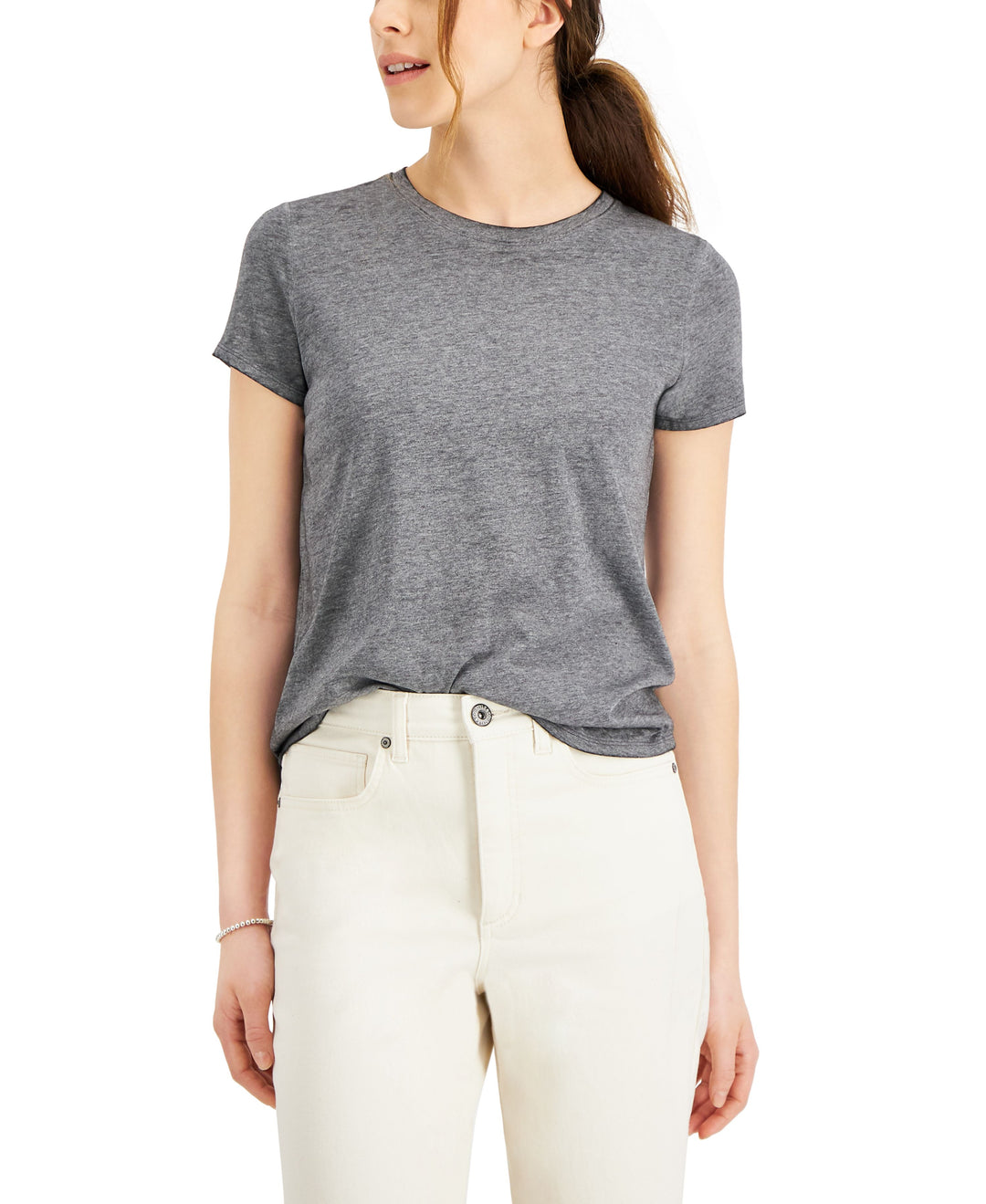 Style & Co Solid Burnout T-Shirt