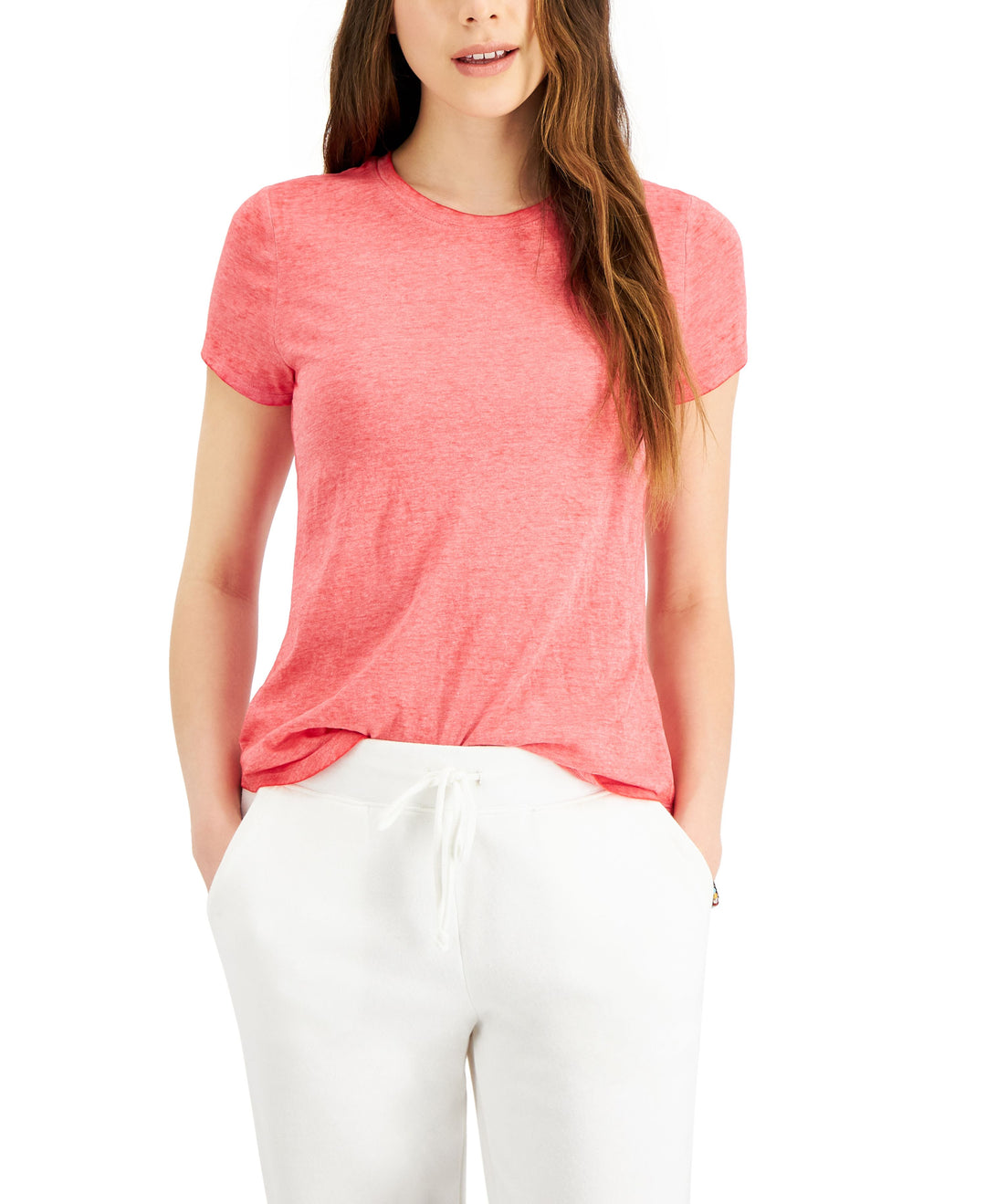 Style & Co Solid Burnout T-Shirt