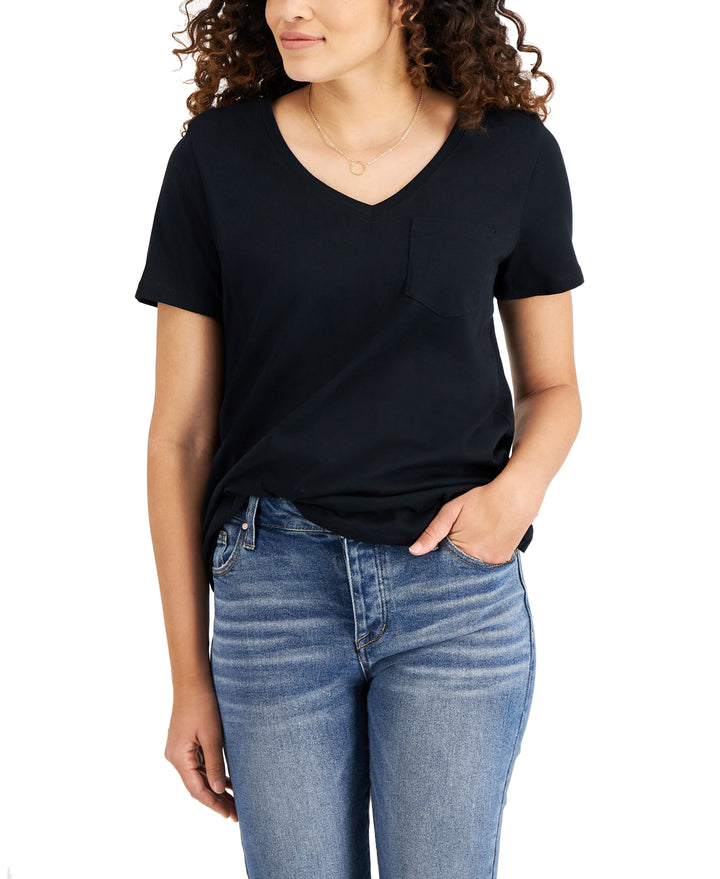 Style & Co Cotton V Neck T-Shirt