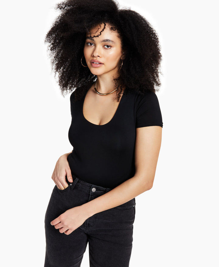 Bar III Petite Scoop Neck Bodysuit
