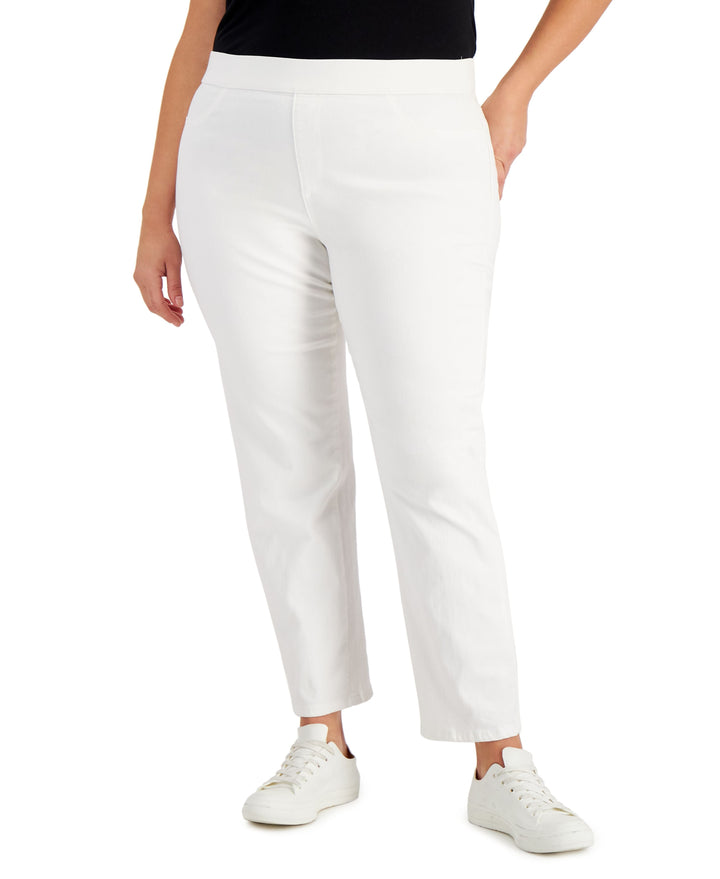 Plus Size Pull-On Denim Pants