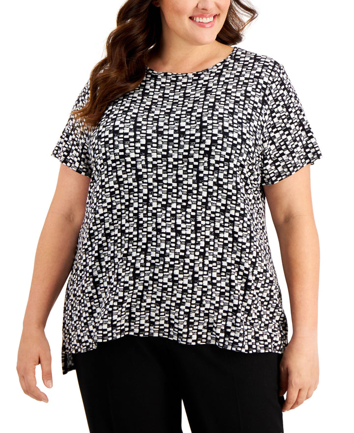 Alfani Plus Size Geometric Print Top