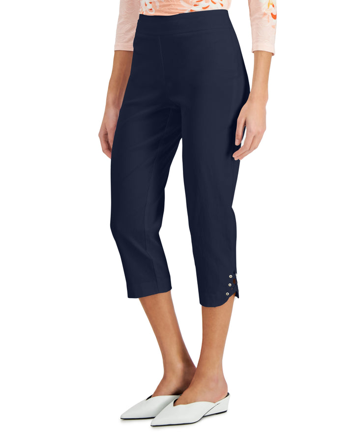 JM Collection Lattice Hem Capri Pants