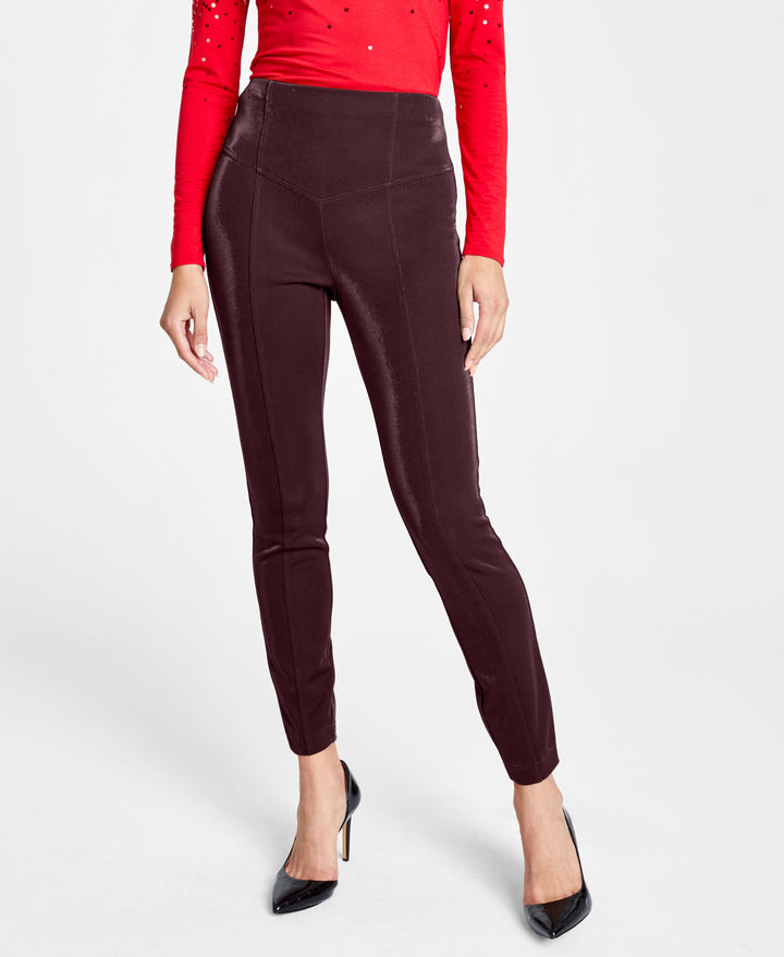 INC International Concepts Petite Shiny Pull On Ponte Pants
