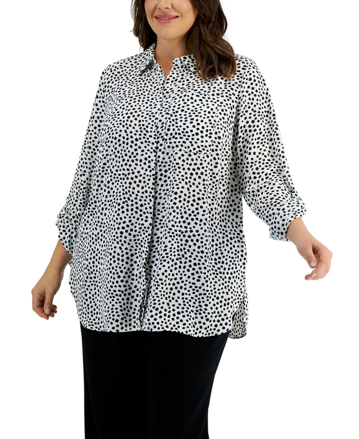 Alfani Plus Size Printed Utility Tunic