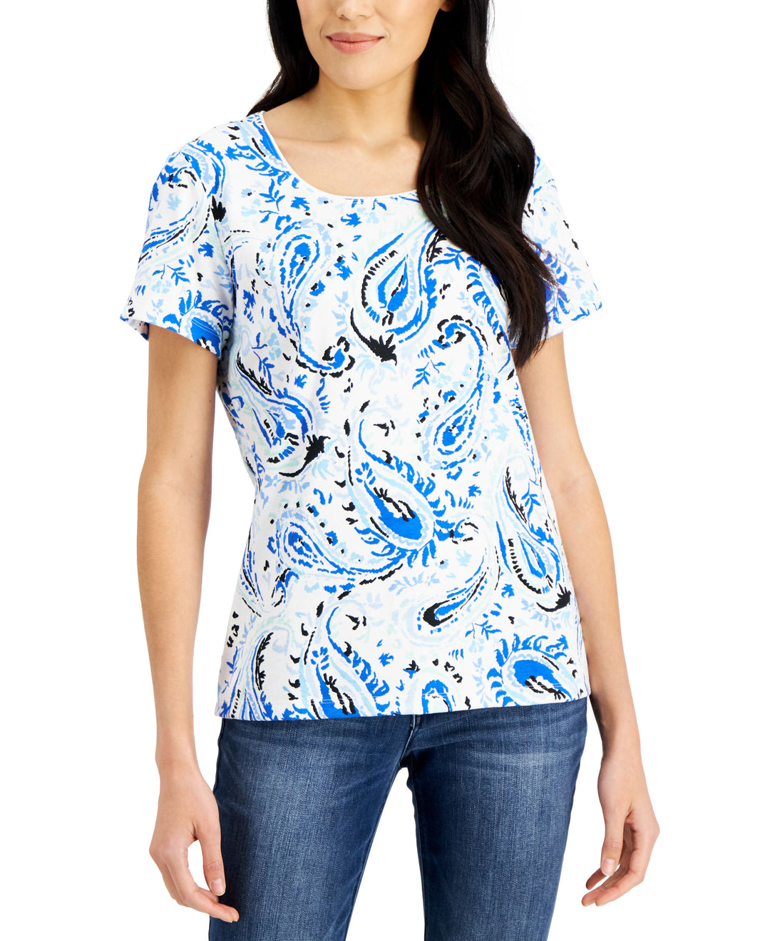 Karen Scott Jane Paisley Print Top