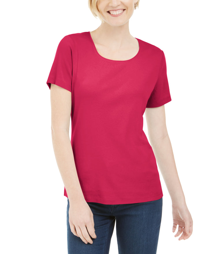 Short Sleeve Scoop Neck Top