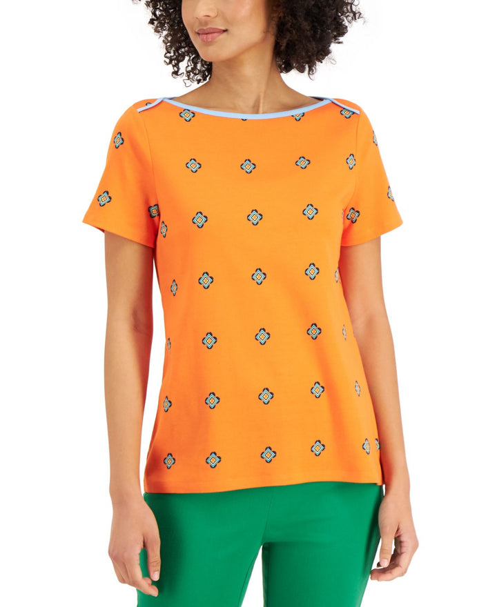 Charter Club Cotton Printed Top