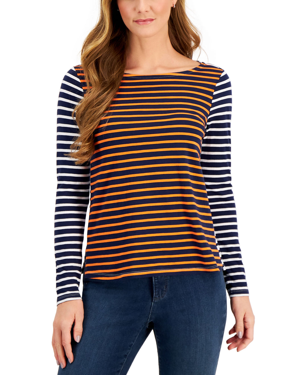 Charter Club Striped Boat Neck Top