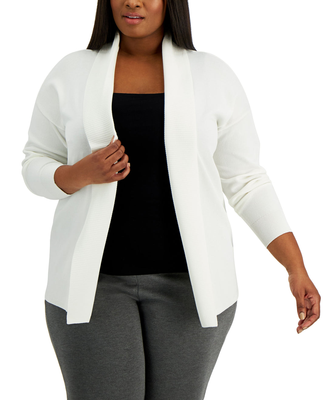 Alfani Plus Size Open Front Cardigan