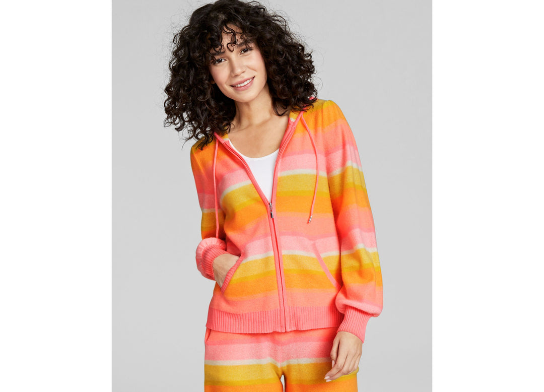 Charter Club Cashmere Sherbet Striped Hoodie