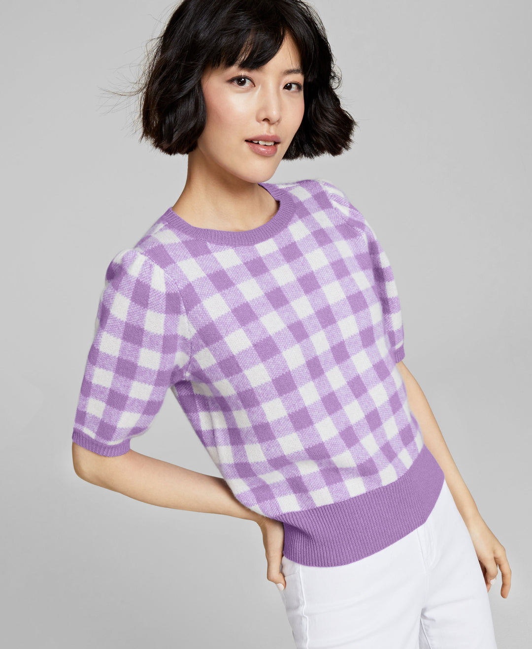 Charter Club Cashmere Gingham Sweater