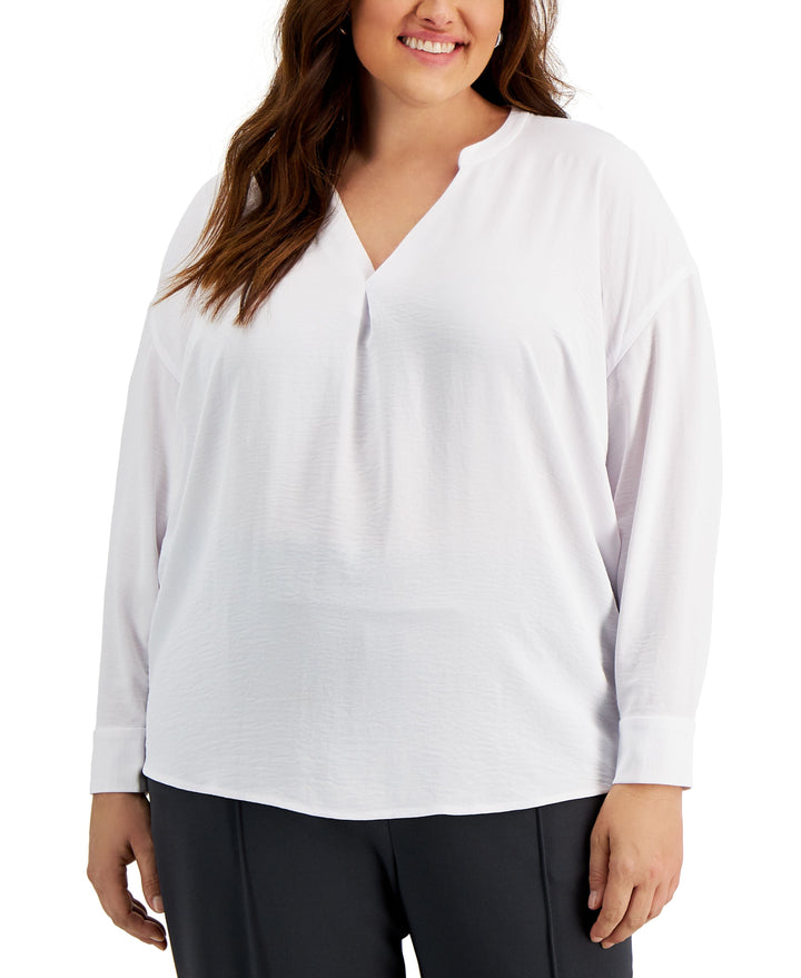 Alfani Plus Size V Neck Top