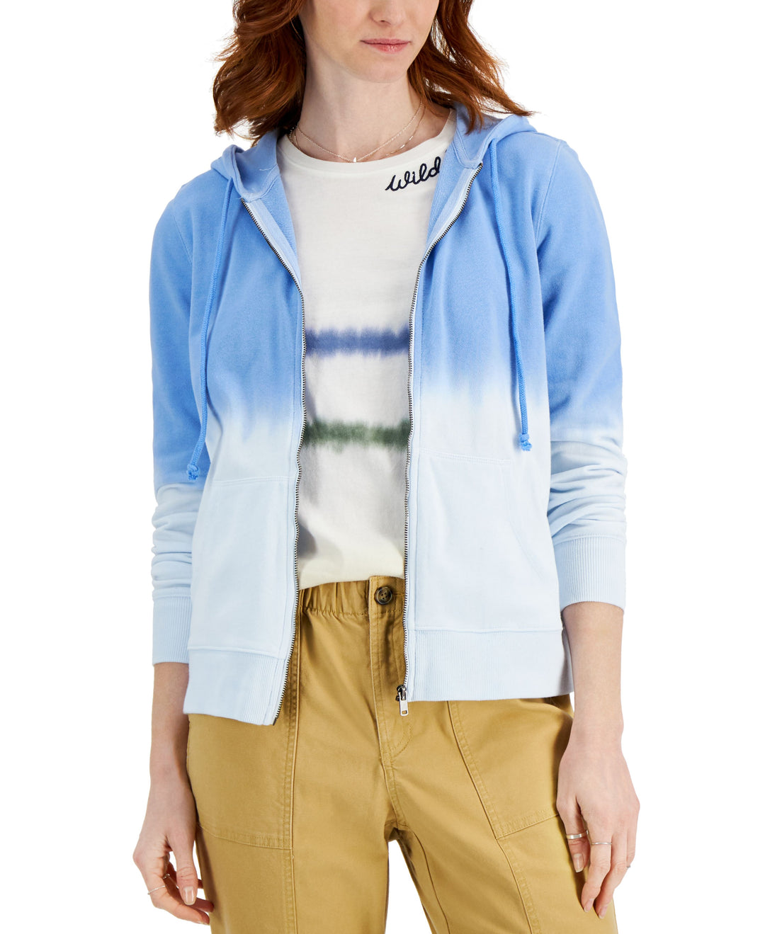 Style & Co Petite Dip Dyed Hoodie