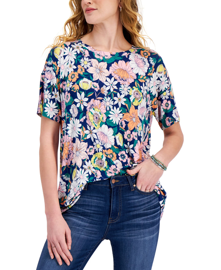 Style & Co Printed Tunic T-Shirt