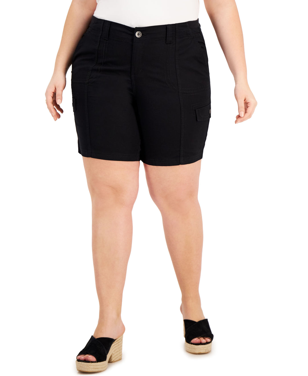 Plus Size  Comfort-Waist Cargo Shorts