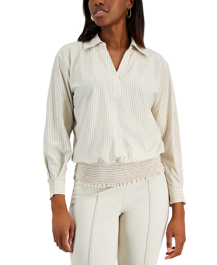 Alfani Striped Banded Hem Top