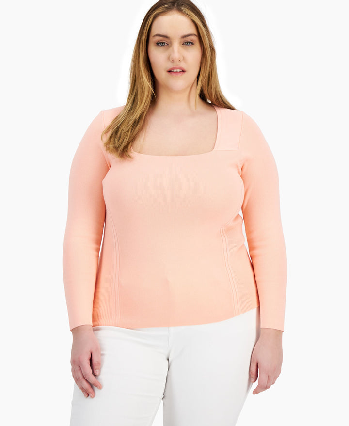INC International Concepts Plus Size Square Neck Sweater