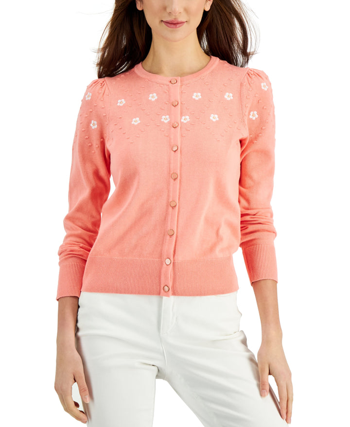 Charter Club Embroidered Yoke Cardigan