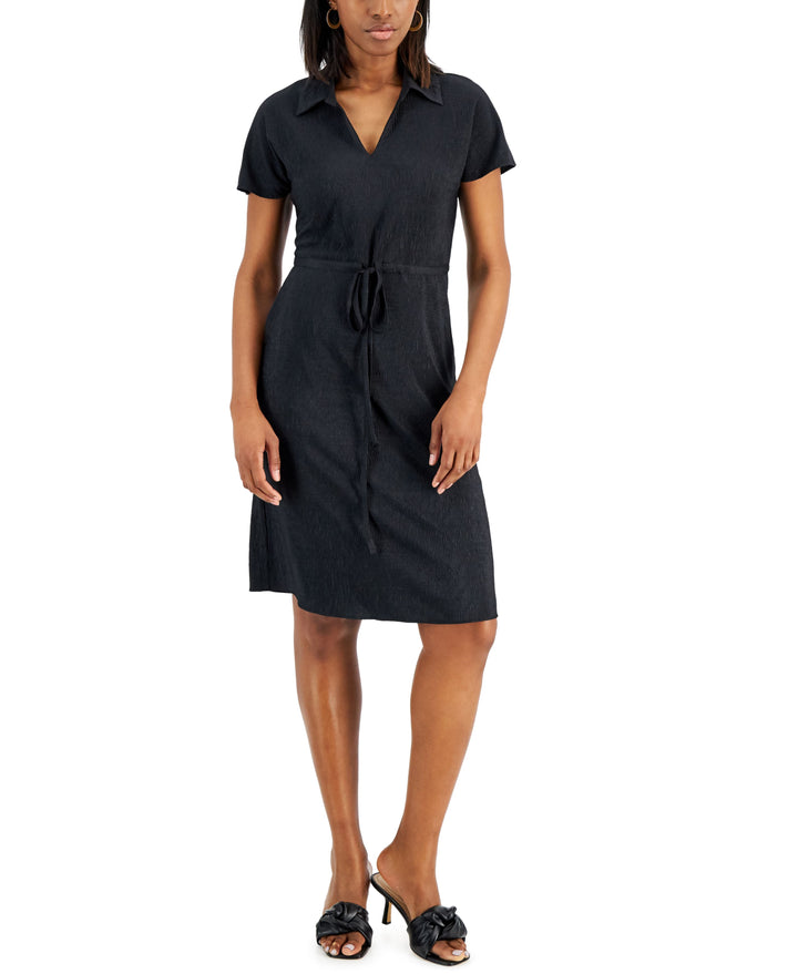 Alfani Textured Drawstring Dress
