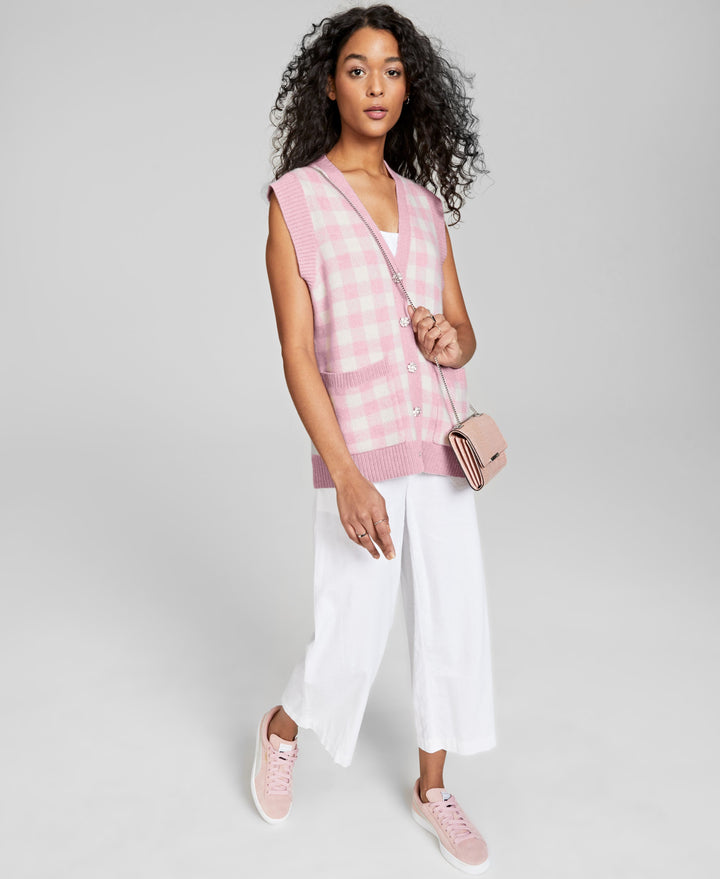 Charter Club Cashmere Gingham Vest