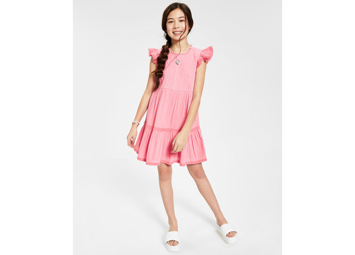 Charter Club Mommy Me Little Girls Flutter Sleeve Crinkled Dress