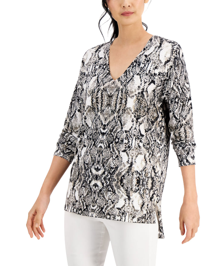 INC International Concepts Solid V Neck Sweater