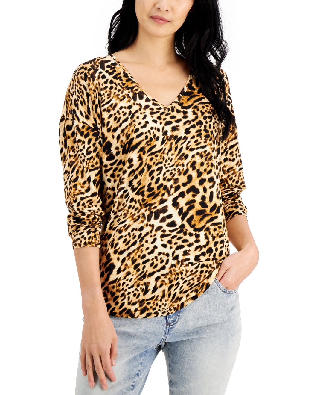 INC International Concepts Womens Cheetah Print Tunic